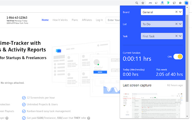 ScreenTrack App  from Chrome web store to be run with OffiDocs Chromium online