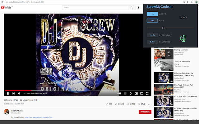 ScrewMyCode.in: Pitch control for YouTube  from Chrome web store to be run with OffiDocs Chromium online