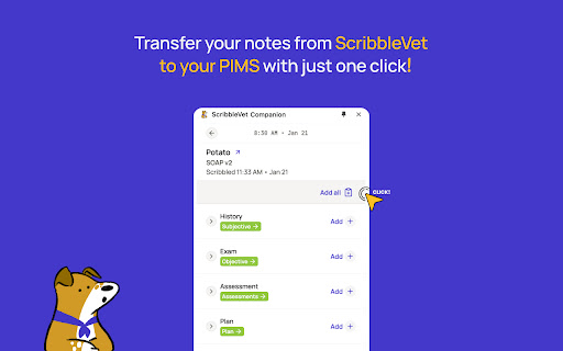 ScribbleVet Browser Companion  from Chrome web store to be run with OffiDocs Chromium online