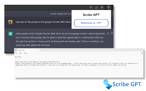 Scribe GPT  from Chrome web store to be run with OffiDocs Chromium online