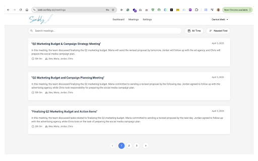 Scribly Meeting Assistant  from Chrome web store to be run with OffiDocs Chromium online