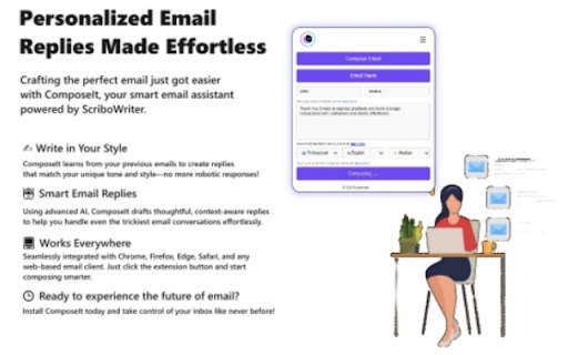 ScriboWriter AI Email Writer  from Chrome web store to be run with OffiDocs Chromium online