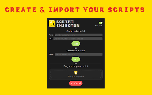Script Injector  from Chrome web store to be run with OffiDocs Chromium online