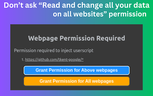 ScriptRunner v3 userScript manager  from Chrome web store to be run with OffiDocs Chromium online