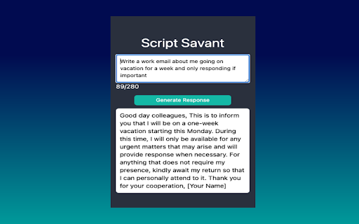 Script Savant  from Chrome web store to be run with OffiDocs Chromium online