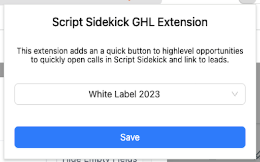 Script Sidekick GHL Extension  from Chrome web store to be run with OffiDocs Chromium online