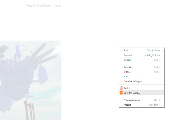 Scrollf*cker  from Chrome web store to be run with OffiDocs Chromium online