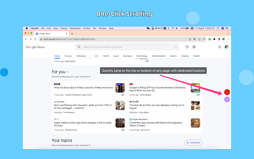Scroll Genie  from Chrome web store to be run with OffiDocs Chromium online