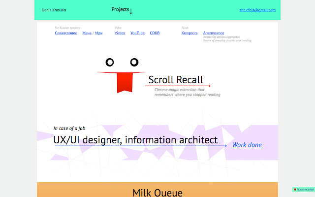 Scroll Recall  from Chrome web store to be run with OffiDocs Chromium online