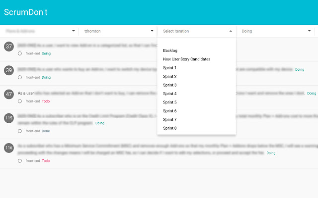ScrumDont 2.0  from Chrome web store to be run with OffiDocs Chromium online