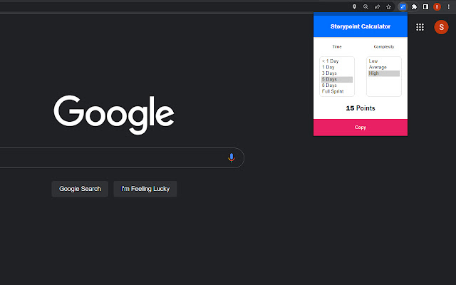 Scrumulator: Scrum Storypoint Calculator  from Chrome web store to be run with OffiDocs Chromium online