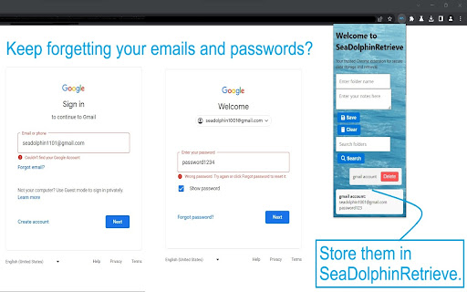 SeaDolphinRetrieve  from Chrome web store to be run with OffiDocs Chromium online