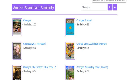 Search and Similarity  from Chrome web store to be run with OffiDocs Chromium online