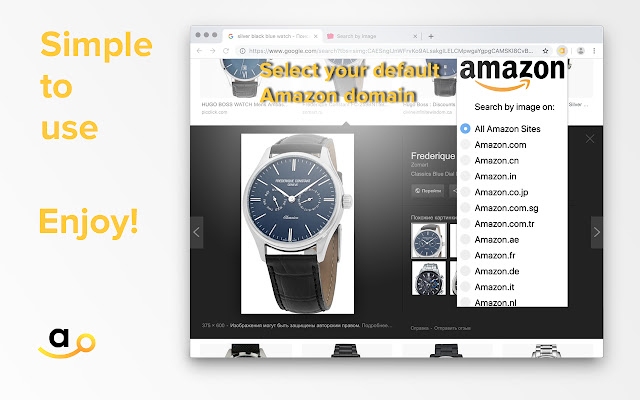 Search by image on Amazon  from Chrome web store to be run with OffiDocs Chromium online