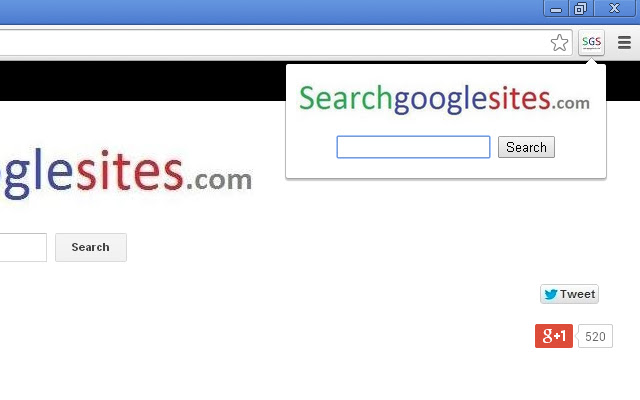Searchgooglesites.com Extention  from Chrome web store to be run with OffiDocs Chromium online