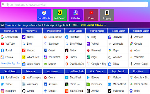 Search InternetSearchWeb.com  from Chrome web store to be run with OffiDocs Chromium online