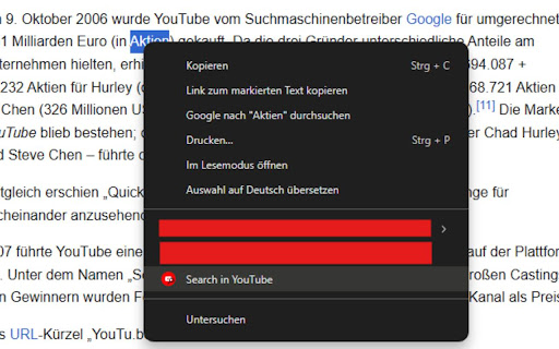 Search in YouTube  from Chrome web store to be run with OffiDocs Chromium online