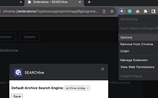 SEARCHive  from Chrome web store to be run with OffiDocs Chromium online