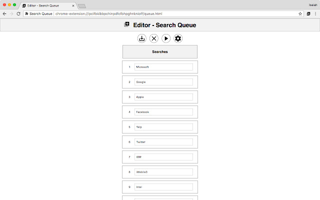 Search Queue  from Chrome web store to be run with OffiDocs Chromium online