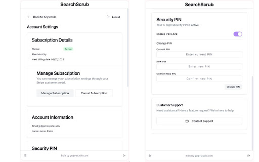 SearchScrub Keyword History Cleaner  from Chrome web store to be run with OffiDocs Chromium online