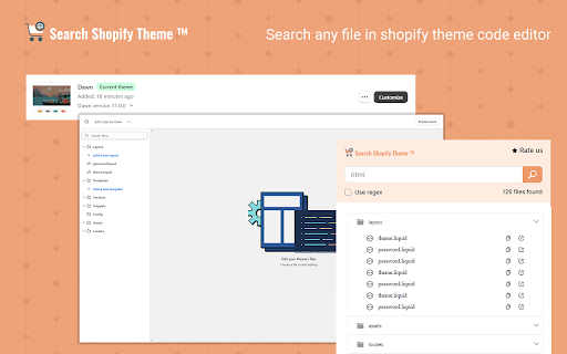Search Shopify Theme ™  from Chrome web store to be run with OffiDocs Chromium online