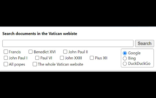 Search Vatican Documents  from Chrome web store to be run with OffiDocs Chromium online