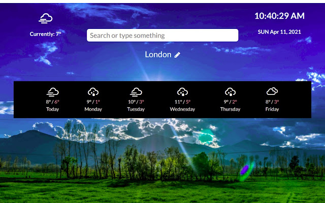 SearchWeather  from Chrome web store to be run with OffiDocs Chromium online