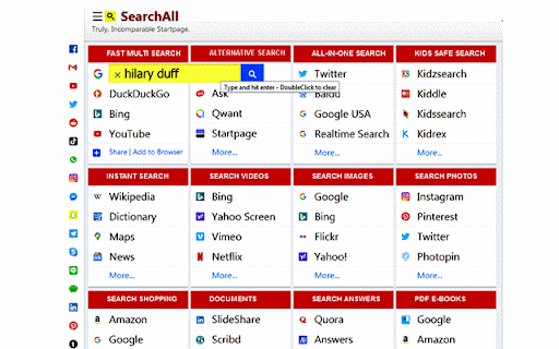 Search Web, AIChat, Social Videos, Images one  from Chrome web store to be run with OffiDocs Chromium online