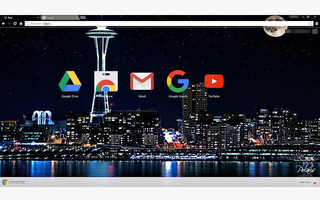 Seattle Skyline. The city in the night lights  from Chrome web store to be run with OffiDocs Chromium online