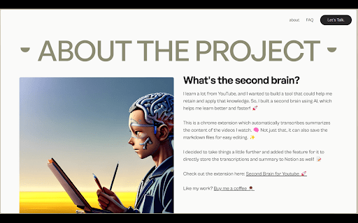 Second brain for Youtube  from Chrome web store to be run with OffiDocs Chromium online
