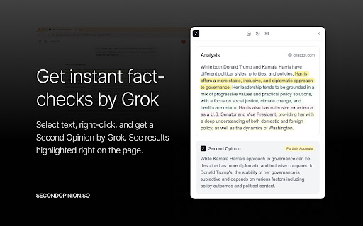 Second Opinion  from Chrome web store to be run with OffiDocs Chromium online