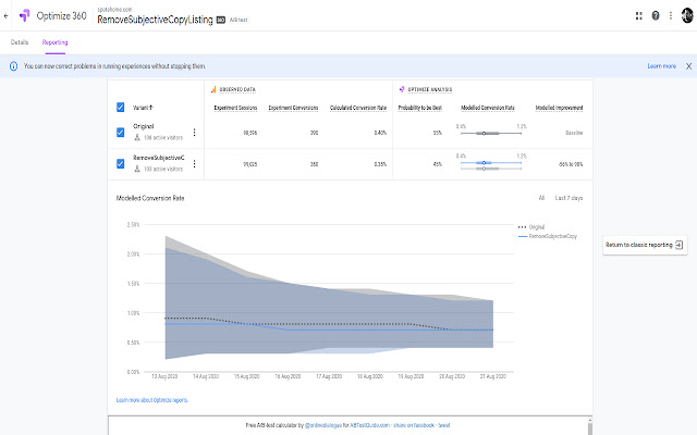 Second Opinion for Google Optimize  from Chrome web store to be run with OffiDocs Chromium online