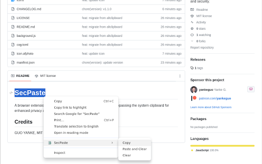 SecPaste  from Chrome web store to be run with OffiDocs Chromium online
