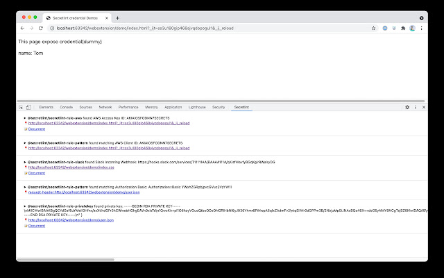 secretlint  from Chrome web store to be run with OffiDocs Chromium online