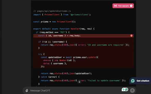 Secure AI Generated Code  from Chrome web store to be run with OffiDocs Chromium online