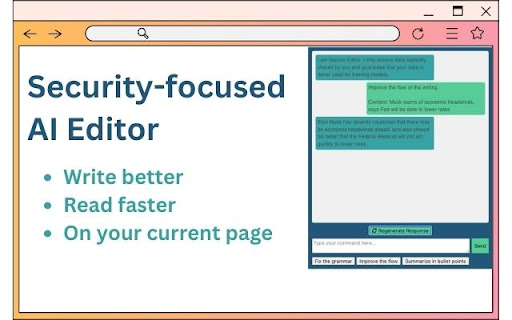 Secure Editor  from Chrome web store to be run with OffiDocs Chromium online