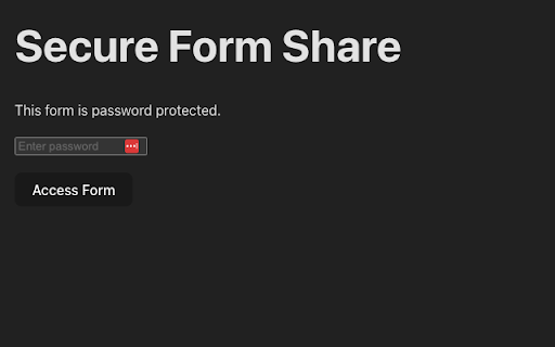 Secure Form Share  from Chrome web store to be run with OffiDocs Chromium online