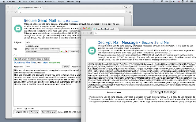 Secure Send Mail  from Chrome web store to be run with OffiDocs Chromium online