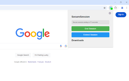 Secure Session  from Chrome web store to be run with OffiDocs Chromium online
