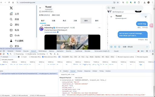 Secure Twitter Message  from Chrome web store to be run with OffiDocs Chromium online