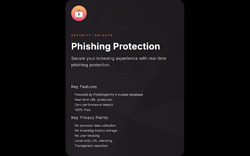 Security Insights : Phishing Protection  from Chrome web store to be run with OffiDocs Chromium online