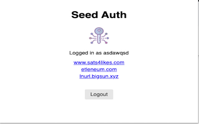 Seed Auth LNURL Auth  from Chrome web store to be run with OffiDocs Chromium online