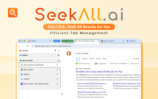 SeekAll  from Chrome web store to be run with OffiDocs Chromium online