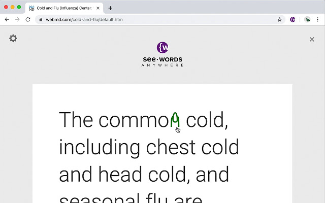 See Words: Anywhere  from Chrome web store to be run with OffiDocs Chromium online
