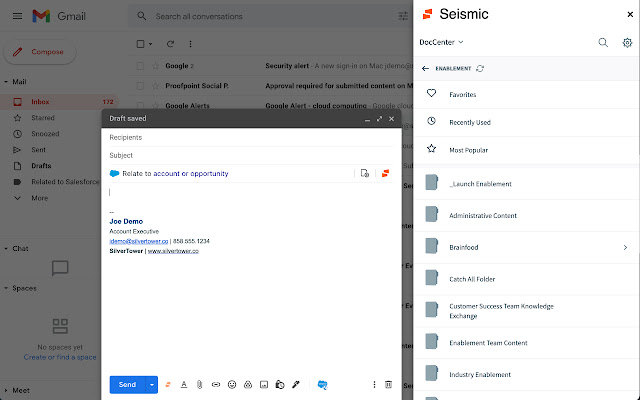 Seismic for Gmail  from Chrome web store to be run with OffiDocs Chromium online