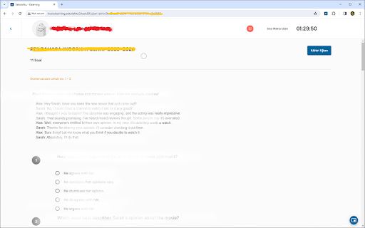Sekolahku Secure Exam  from Chrome web store to be run with OffiDocs Chromium online