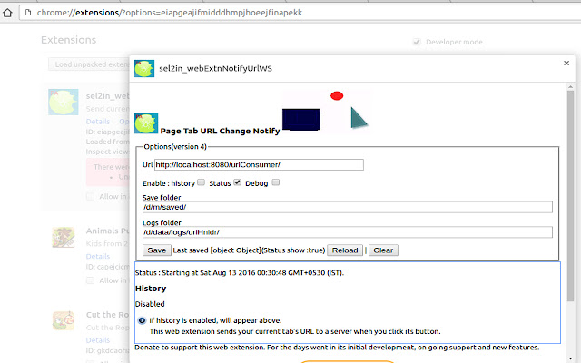 sel2in Notify Url WS  from Chrome web store to be run with OffiDocs Chromium online