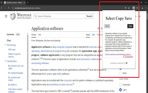 Select Copy Save  from Chrome web store to be run with OffiDocs Chromium online