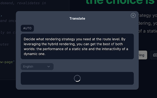 Selected text Translator extension  from Chrome web store to be run with OffiDocs Chromium online