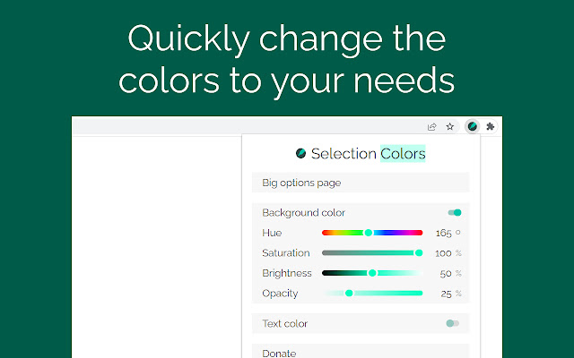 Selection Colors  from Chrome web store to be run with OffiDocs Chromium online